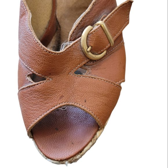 FRANCO BARBIERI - Wedge Platform - Leather and Straw Espadrille - Made in Italy - Picture 4 of 13